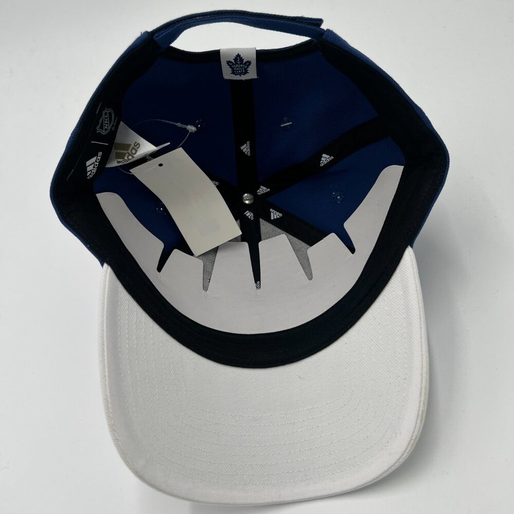 Adidas Unisex Blue White Toronto Maple Leafs Adjustable Strapback Hat Cap NWT - Picture 4 of 6